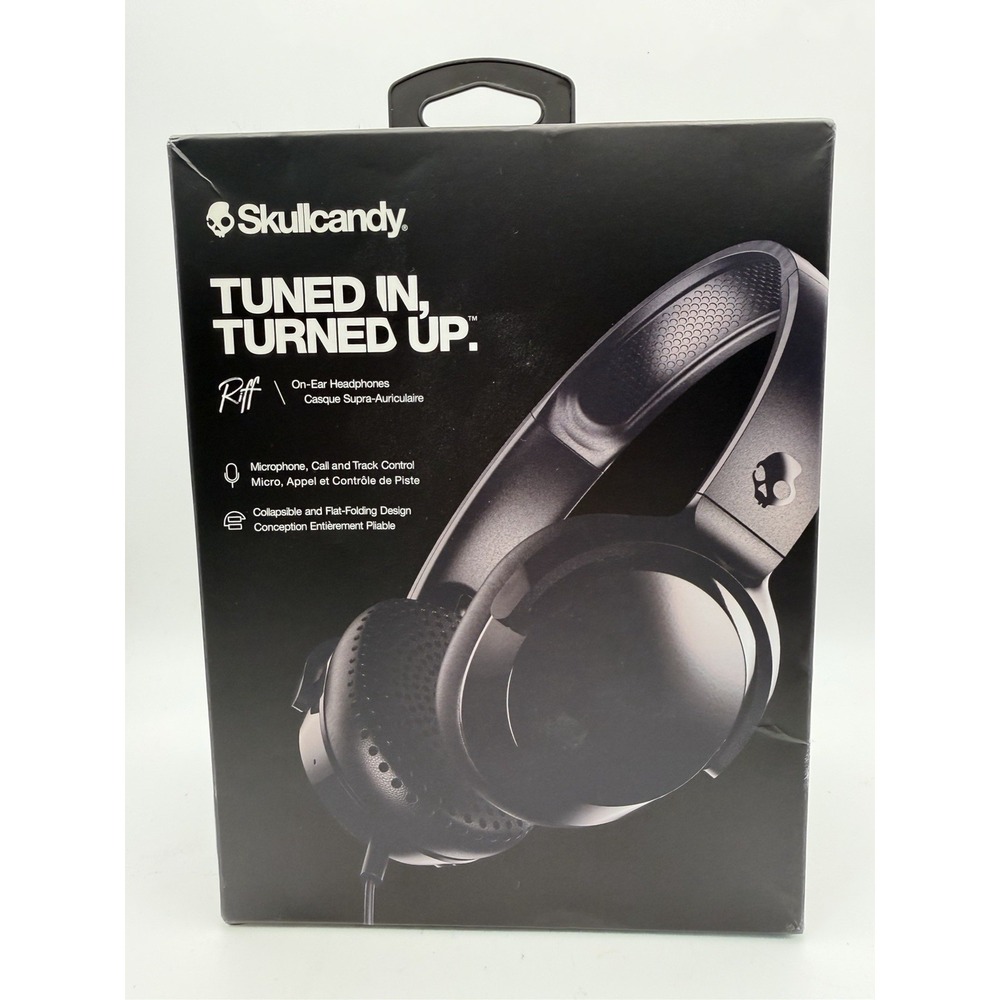 Skullcandy Riff On Ear Headphones Black S5PXY Tuned in, Turned up FACTORY SEALED